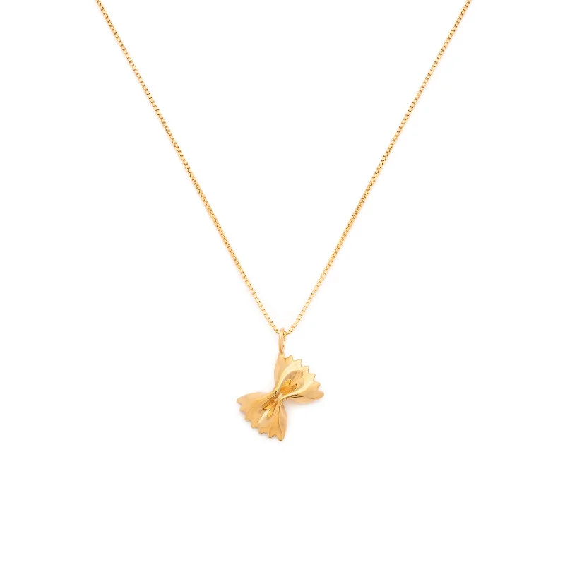 religious cross necklace for men-Farfalle Necklace | Gold