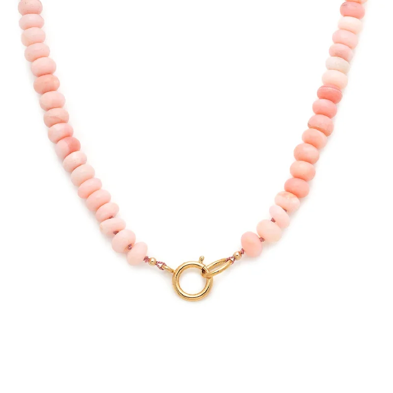 three-layer necklace for women-Gemstone Necklace | Barbie Pink Opal