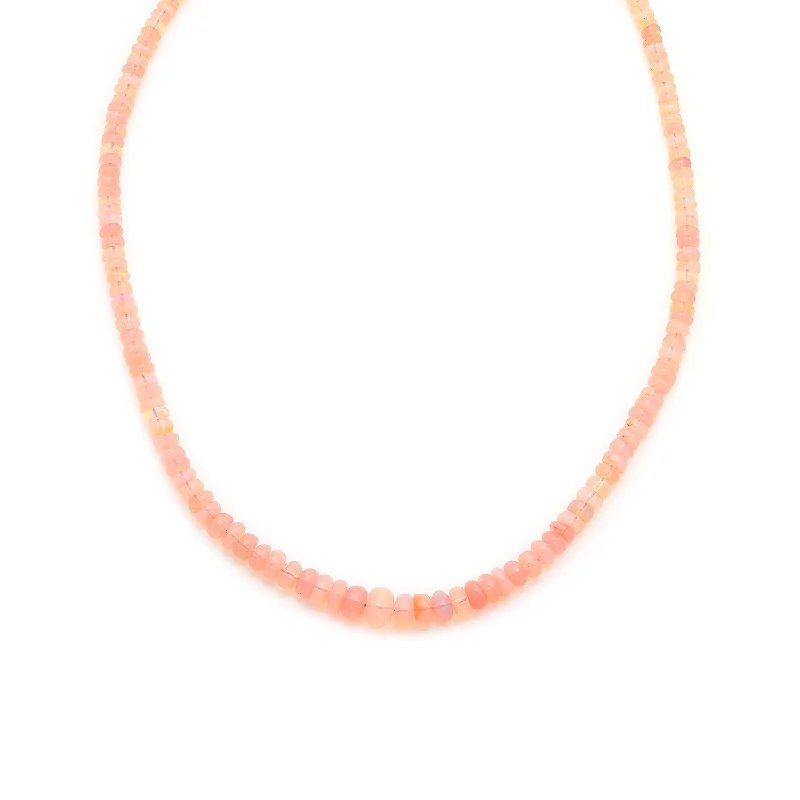 geometric gold necklace for layering-Gemstone Necklace | Bright Pink Opal