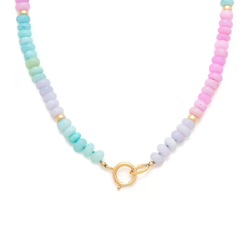 pendant choker necklace with charm-Gemstone Necklace | Candy Opal