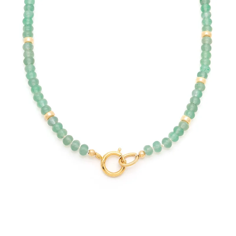 dainty diamond necklace for women-Gemstone Necklace | Jade