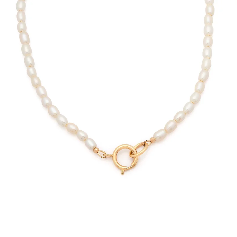 women’s gold wedding necklace-Kate Pearl Necklace