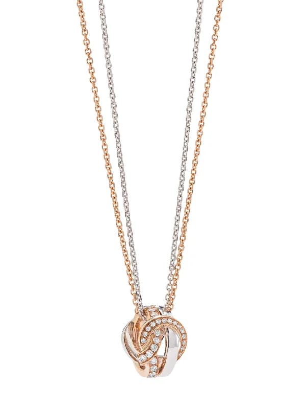 monogrammed pendant necklace-The Knot Rose and White Gold Diamond Pendant