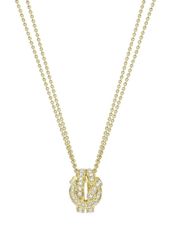 adjustable pendant necklace for layering-The Knot Yellow Gold Diamond Pendant