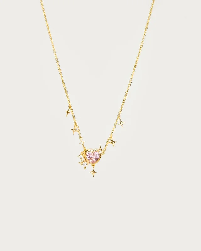 crystal heart necklace for healing-Pinkling Heart Necklace