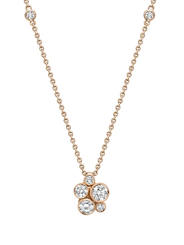 diamond pendant necklace for women-Raindance Rose Gold Cluster Pendant