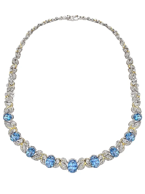 fashion statement necklace for girls-Secret Garden Verdure Tanzanite and Diamond Necklace