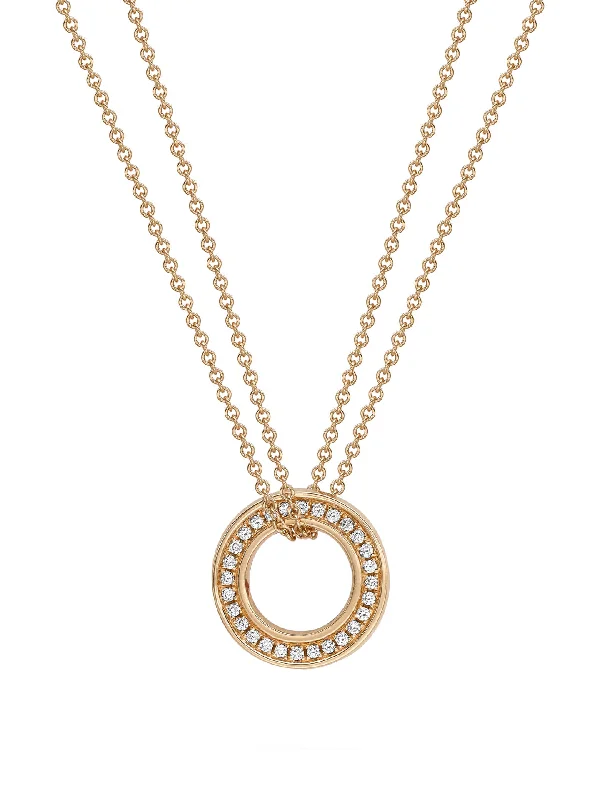 chunky chain necklace for men-Roulette Small Rose Gold Diamond Pendant