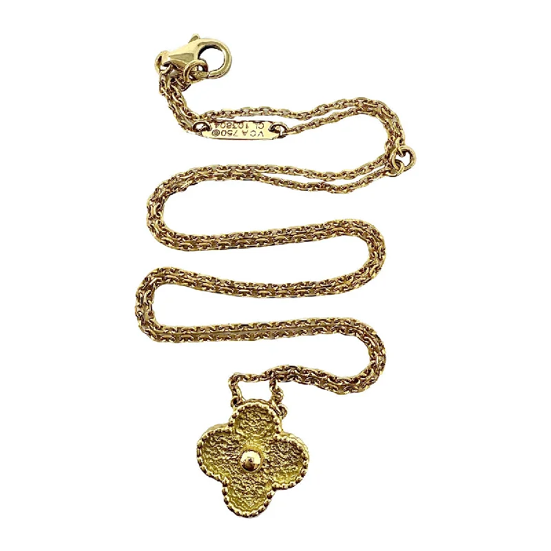 fashion jewelry necklace for teens-Van Cleef & Arpels Vintage Alhambra 18K Gold Necklace