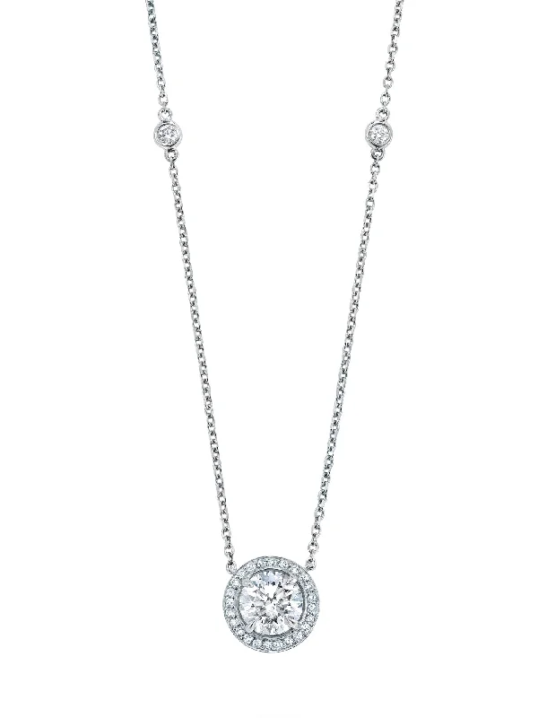 pearl necklace for weddings-Vintage Round Brilliant Cut Diamond Pendant