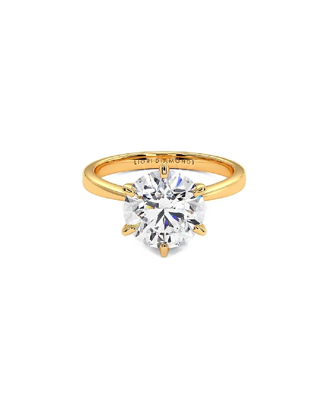 white gold diamond rings-3 Carat Round Diamond Engagement Ring