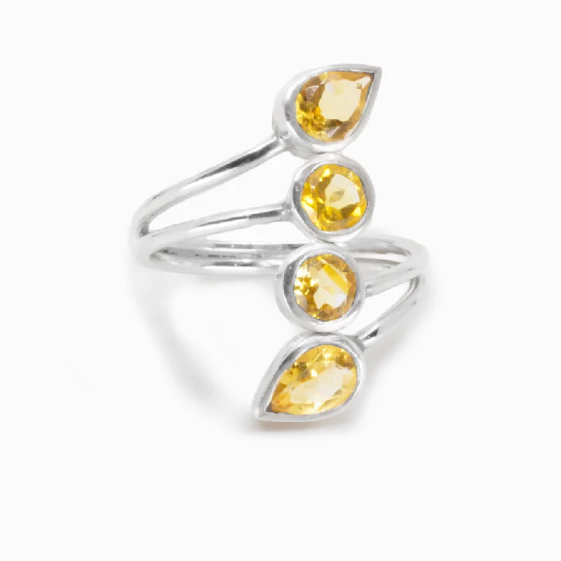 eternity rings for women-Citrine Ring