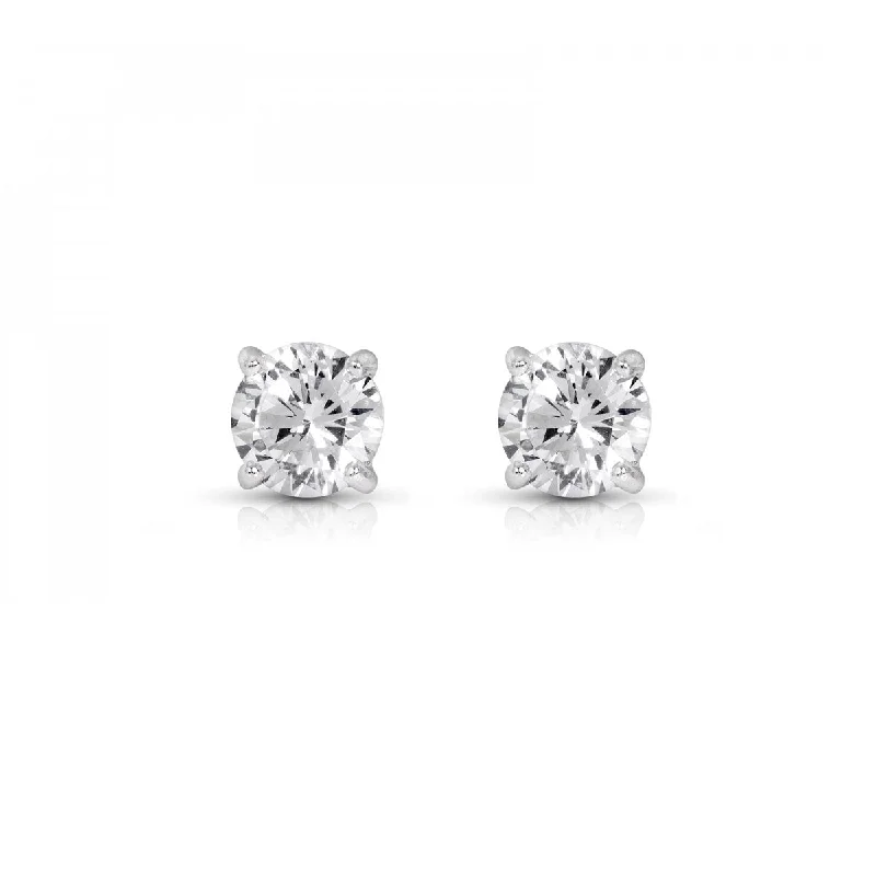 colorful gemstone earrings for playful fashion -Classic 4-Prong Diamond Stud Earrings - 0.75 twt.