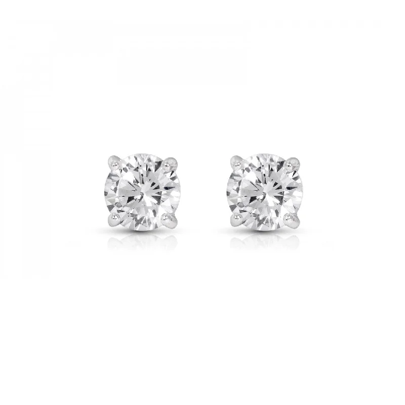 elegant gemstone drop earrings for events -Classic 4-Prong Diamond Stud Earrings - 1.00 twt