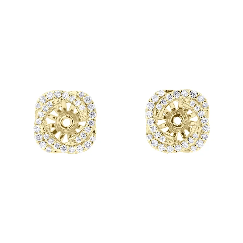 glamorous teardrop earrings for special occasions -Divine Swirl Diamond Stud Jackets 3/8ct