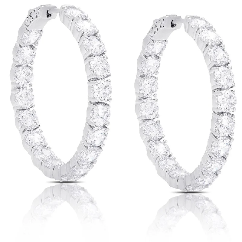 sparkly earrings for party outfits -Dolce Giavonna Silver Overlay Cubic Zirconia Hoop Earrings