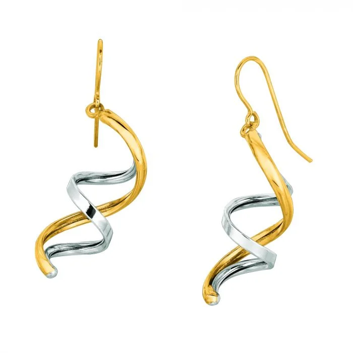 statement chandelier earrings for parties -Double Swirl Drop Earrings