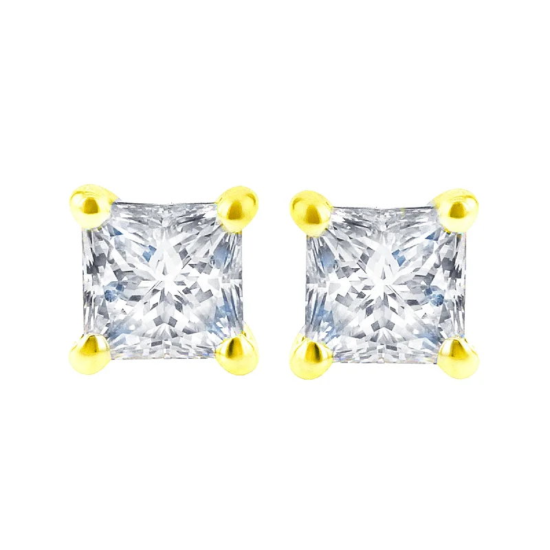 statement earrings for evening wear -Exclusive Princess Diamond Stud Earrings 1/4ct