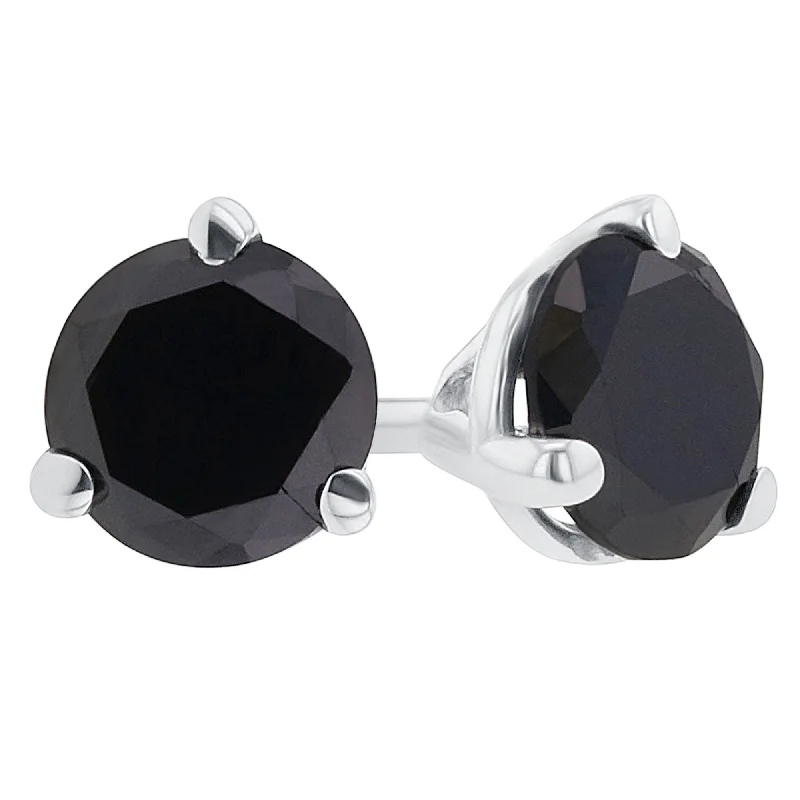 long dangling earrings for elegant evenings -Get Naked Black Diamond Stud Earrings 3ct