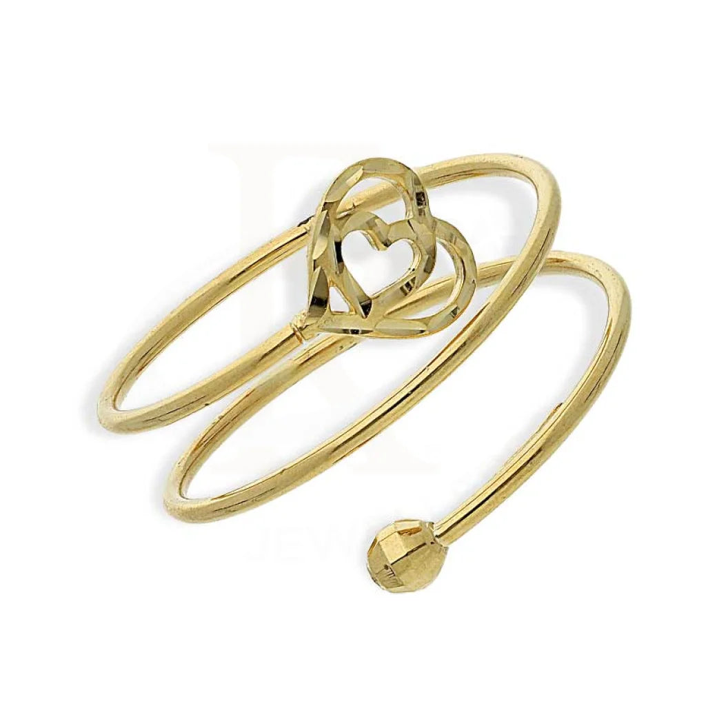 birthstone wedding rings-Gold Twin Heart Shaped Spiral Ring 18KT - FKJRN18K2783