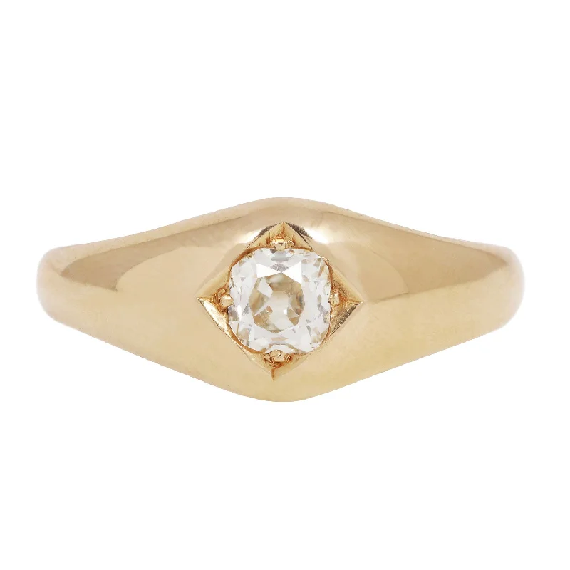 vintage silver rings-Grand Star Solitaire Ring