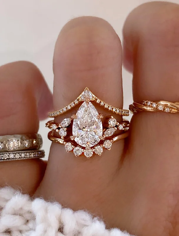 emerald cut engagement rings-Harmony, Kia, & Antoinette Ring Set