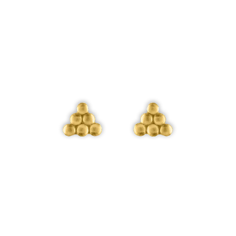 gold thread earrings for sophisticated style -Hexa Stud Earrings