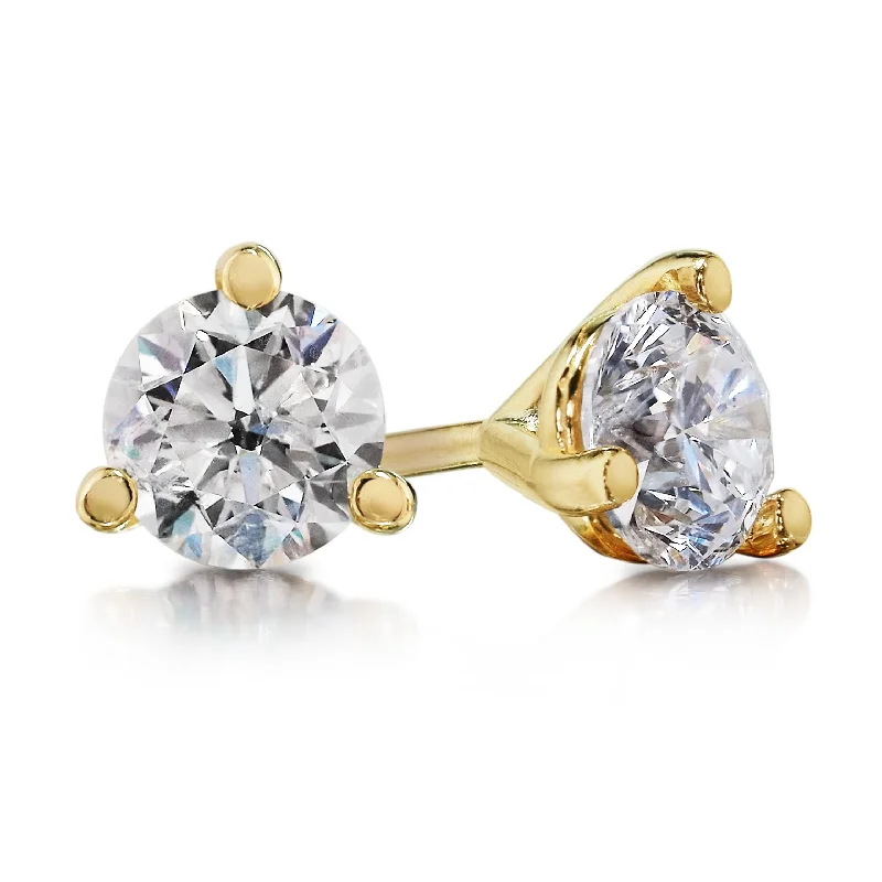 unique heart-shaped earrings for romance -Lab Grown Martini-Set Diamond Stud Earrings- 2.00 ctw.