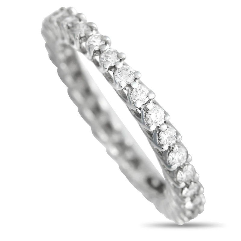 men’s wedding rings with gemstones-LB Exclusive 14K White Gold 0.80 ct Diamond Eternity Band Ring