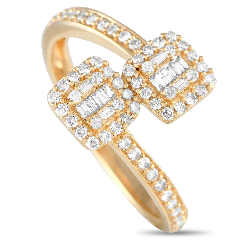 white gold rings-LB Exclusive 14K Yellow Gold 0.50ct Diamond Bypass Ring RN32280-Y