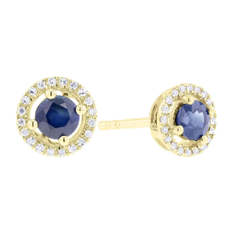 colorful acrylic earrings for fun style -Marlais Sapphire and Diamond Halo Earrings