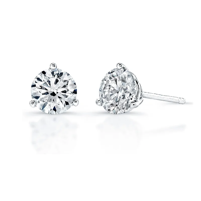 large statement earrings for bold looks -Martini Set Diamond Stud Earrings- 1.00 ctw.