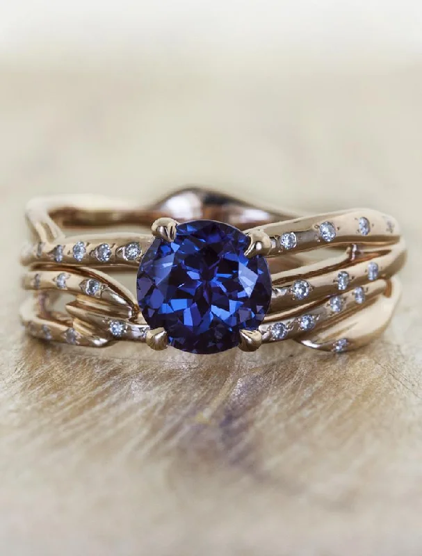 engraved promise rings-Melinda Sapphire + Selene Ring Set