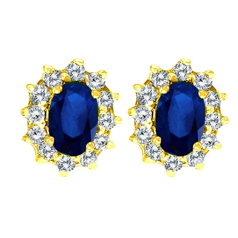 chic circle earrings for minimal looks -Princess Sapphire & Diamond Earrings