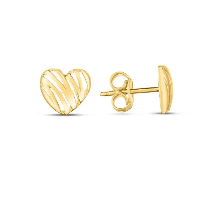 gold stud earrings for a classic look -Scribble Heart Stud Earrings