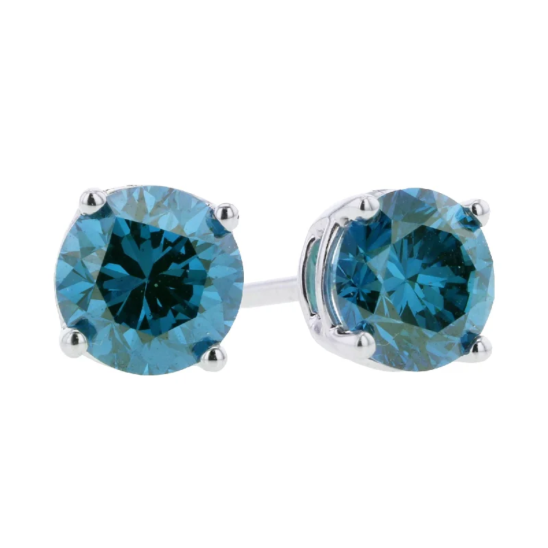 colorful resin earrings for vibrant fashion -Sky Blue Diamond Stud Earrings 1/2ct