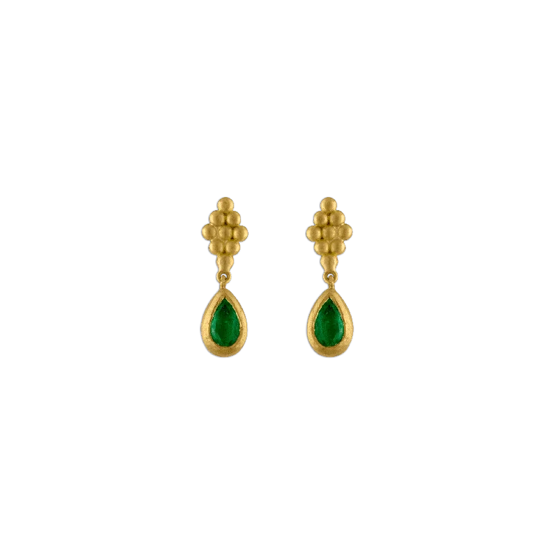 art deco earrings for timeless elegance -Small Emerald Nona Earrings