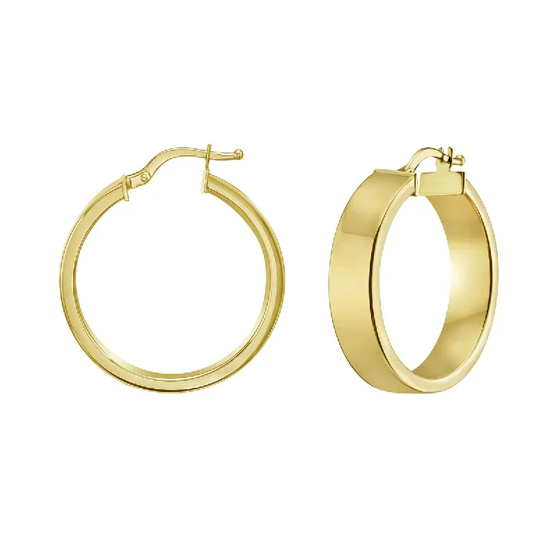 minimalist bar earrings for modern elegance -Square Tube Hoop Earrings in 14k Gold