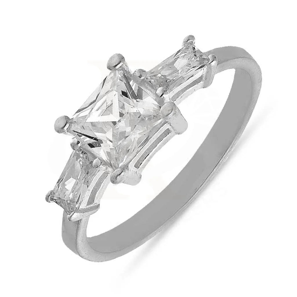 affordable rings for weddings-Sterling Silver 925 Solitaire Ring - FKJRNSL2788