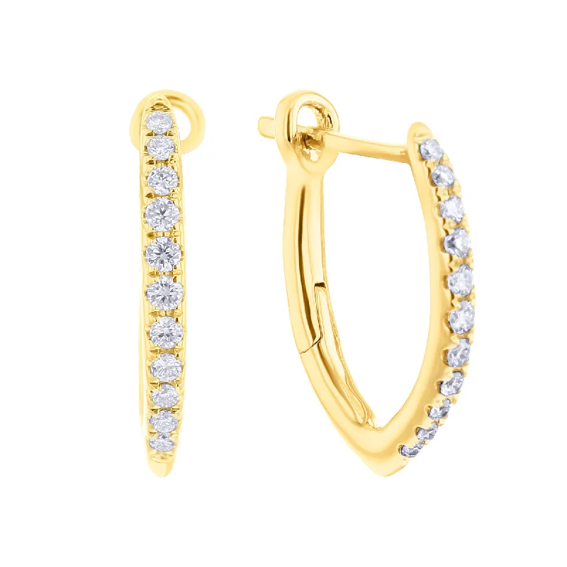 oversized crystal earrings for evening wear -Stila Pointed Diamond Hoop Earring