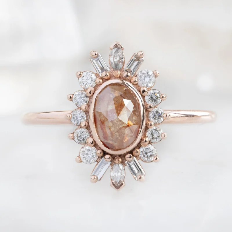 large gold rings-The Camellia Ring | 0.42ct Oval Red Diamond in 14K Rose Gold