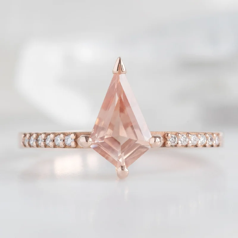 antique rings for sale-The Willow Ring | 0.79ct Kite Sunstone in 14K Rose Gold