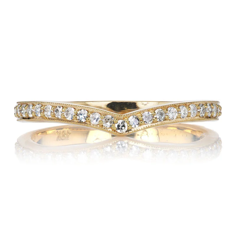 wedding rings for men-V Band with Diamonds