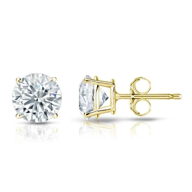 small stud earrings for casual outfits -Auriya 14k Gold GIA Certified 1.70 ct. TDW Round Diamond Stud Earrings