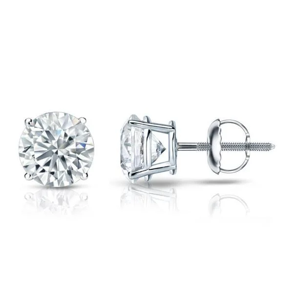 chunky stud earrings for a bold statement -Auriya 14k Gold GIA Certified 2.20 ct. TDW Round Diamond Stud Earrings