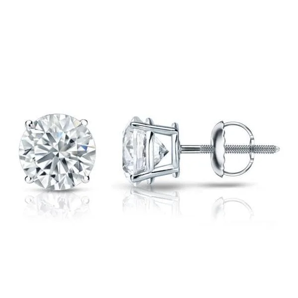 art deco earrings for timeless elegance -Auriya 18k Gold Certified 1.70 carat TW Round Diamond Stud Earrings