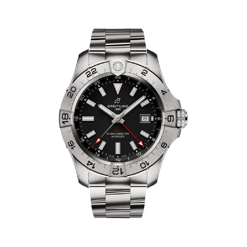 men’s watches with sporty designs -Avenger Automatic GMT 44 Black Dial