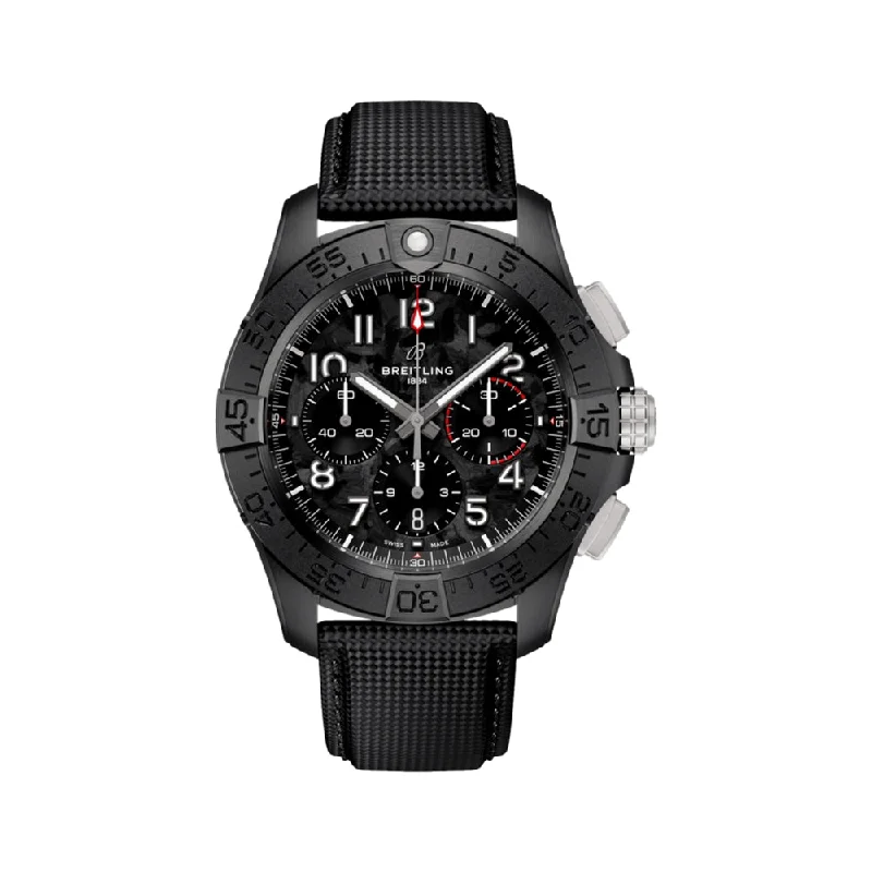 watches for men with a vintage touch -Avenger B01 Chronograph 44 Night Mission Black Dial