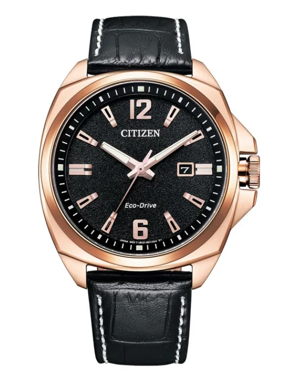 watches with leather strap and gold accents -Citizen - Eco-Drive Men's Watch - AW1723-02E - 786043