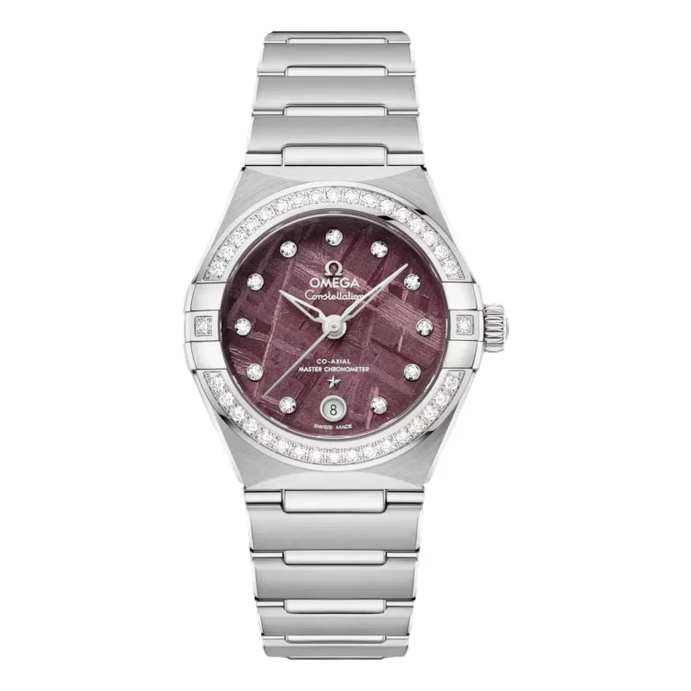 men’s watches with leather and stainless steel -Constellation Co-Axial Master Chronometer 29 mm - Purple Meteorite with Diamonds